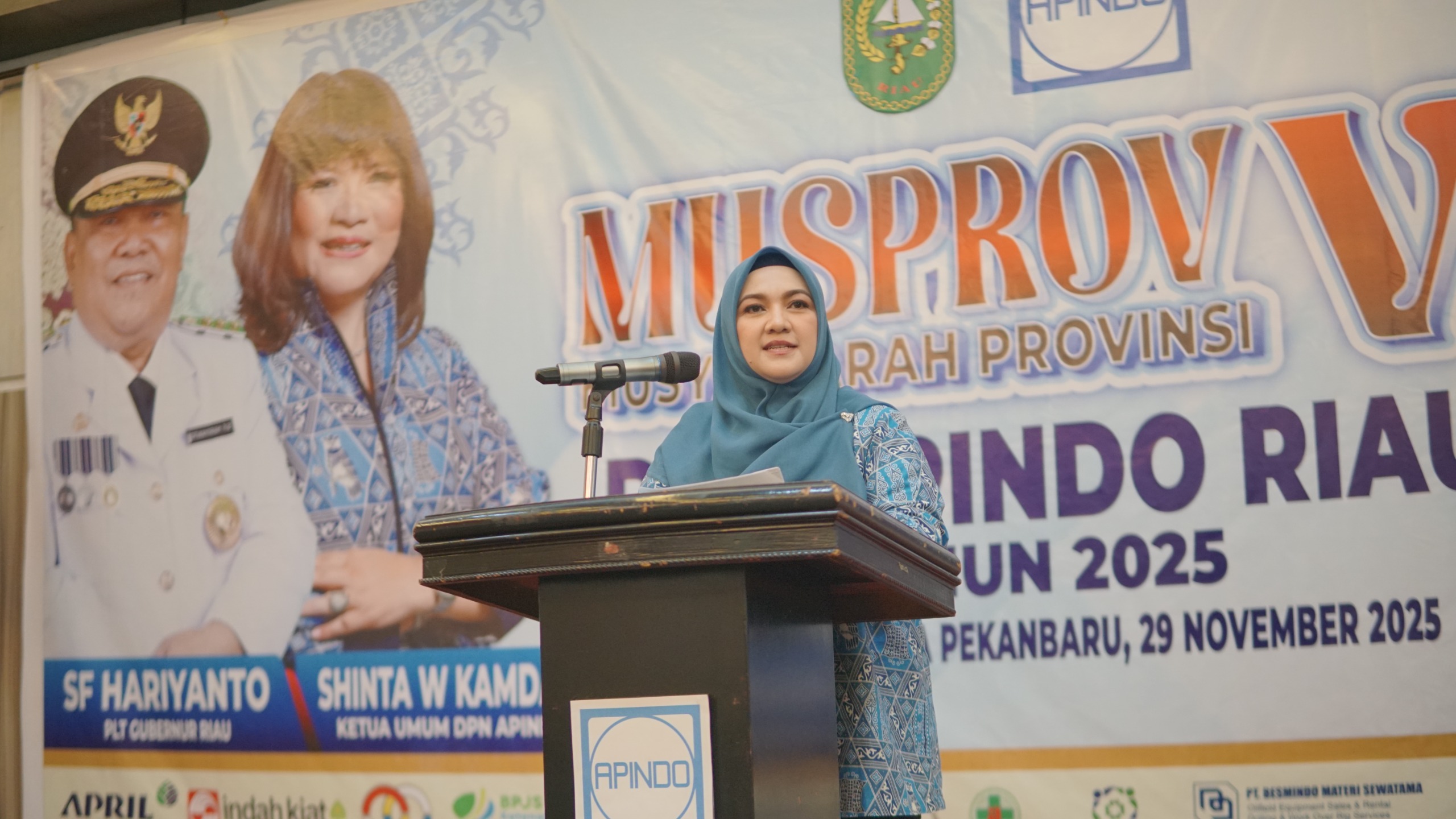 Gelar Musprov V, Nila Riana Perempuan Pertama Pimpin DPP APINDO Riau Masa Bakti 2025-2030