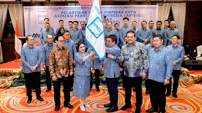 Diketuai Janlie, Pengurus Apindo Kota Medan 2024-2029 Dilantik